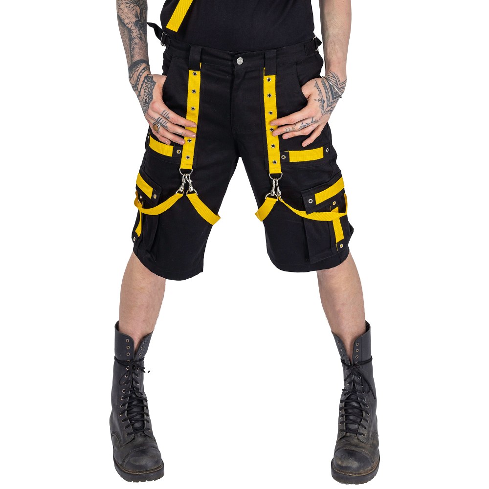 Poizen Industries - RUINATION Pantalon court - Noir/Jaune